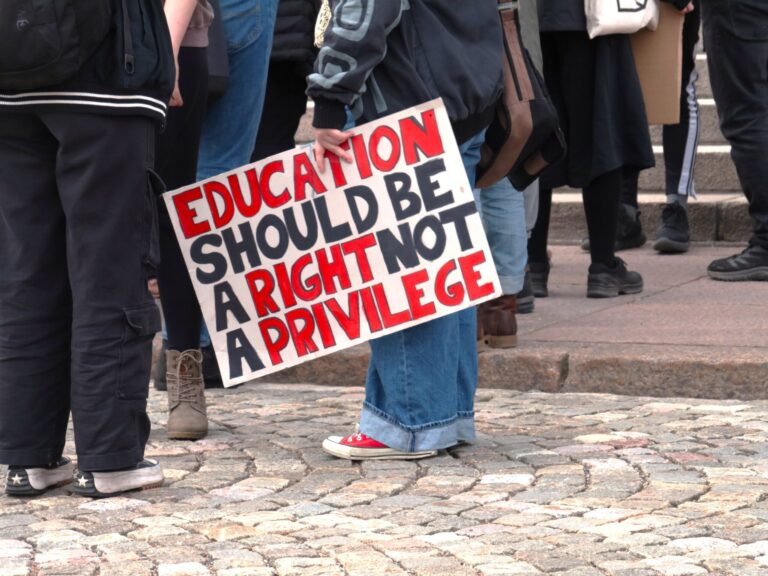 ”Om man kan påverka så ska man försöka” – gymnasiestuderande protesterade framför riksdagshuset